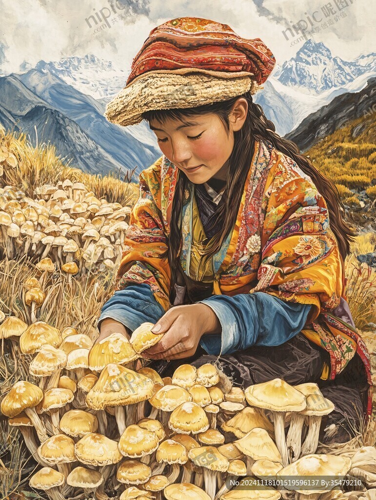 采蘑菇的姑娘