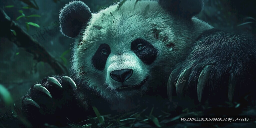写实熊猫插画