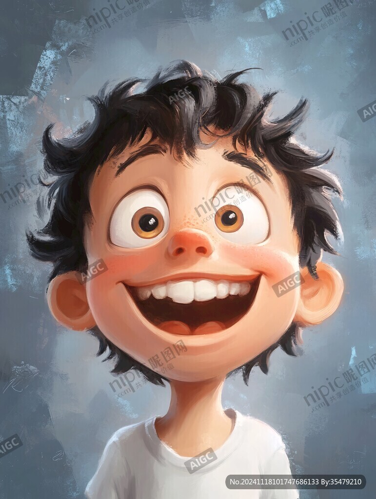 调皮男孩插画