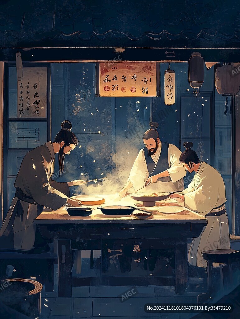 年糕店插画