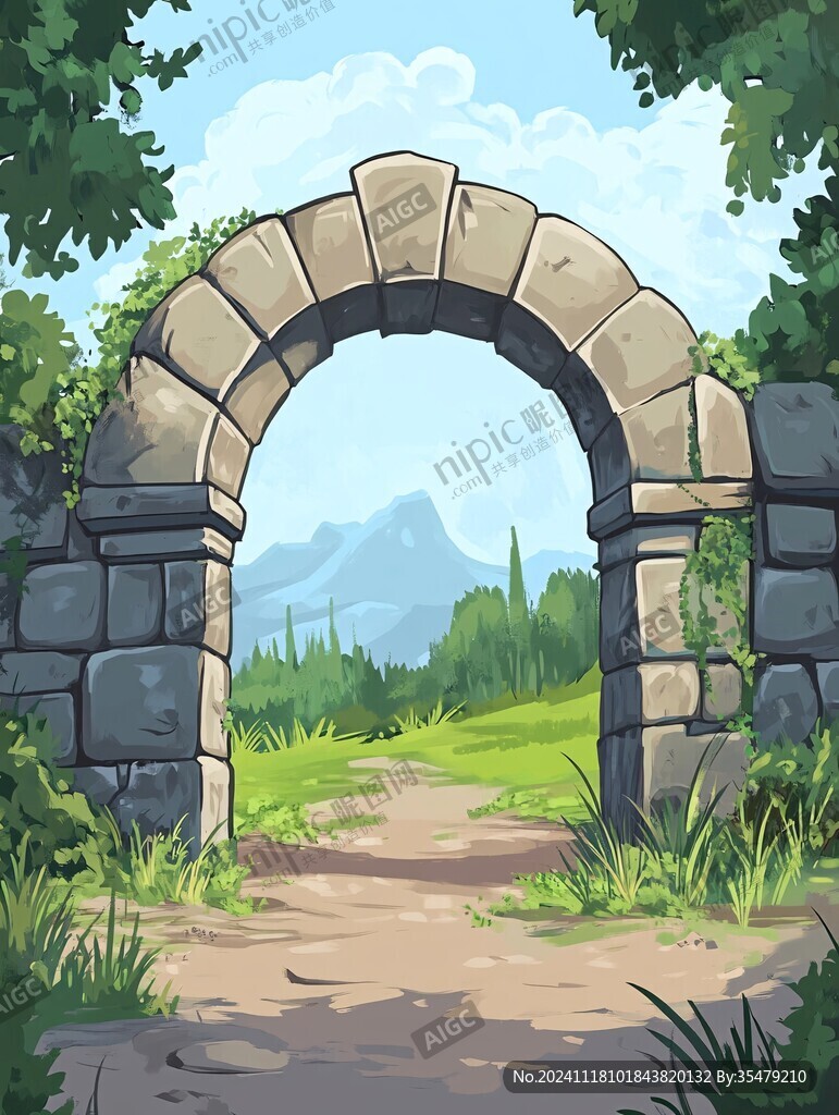 拱门插画