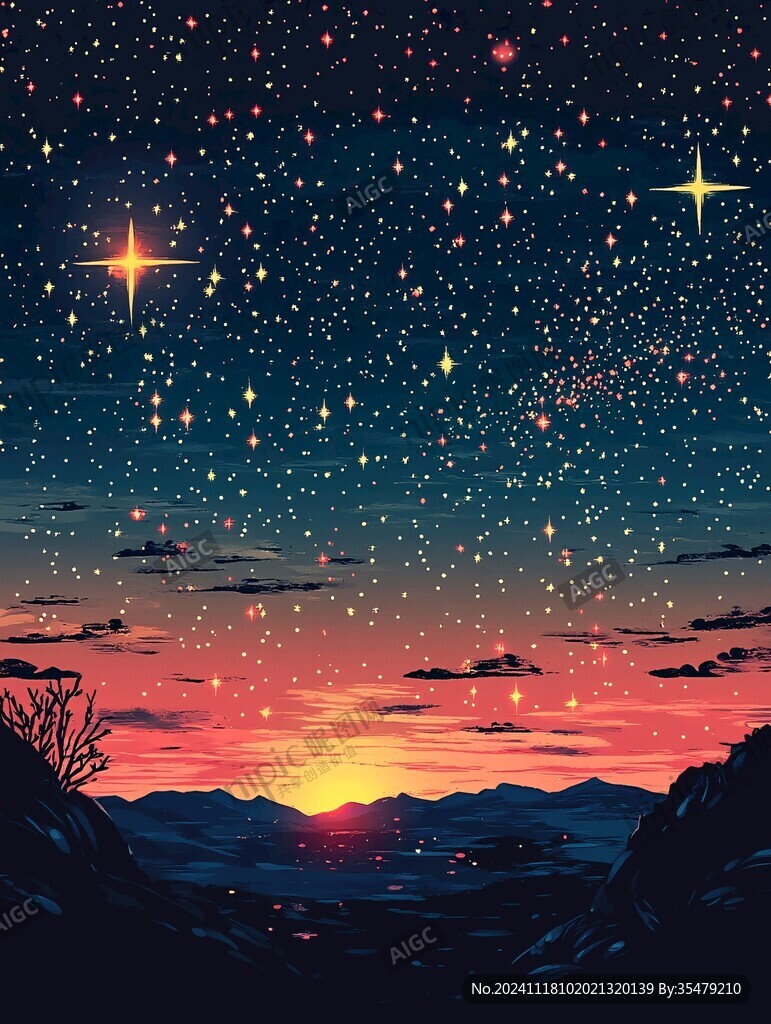 星光灿烂的夜晚