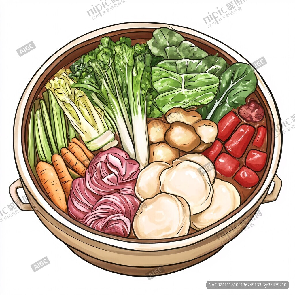 素菜拼盘插画