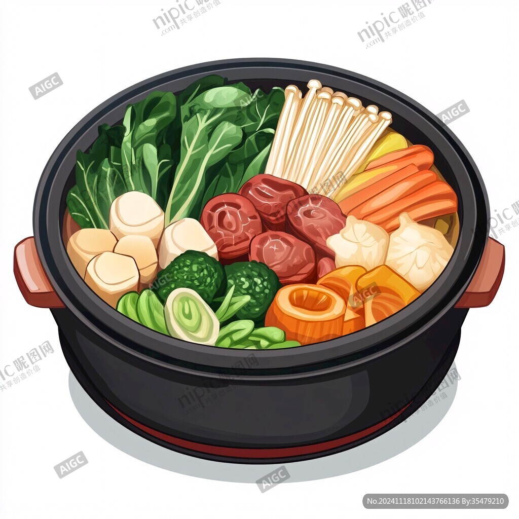 卡通火锅食材