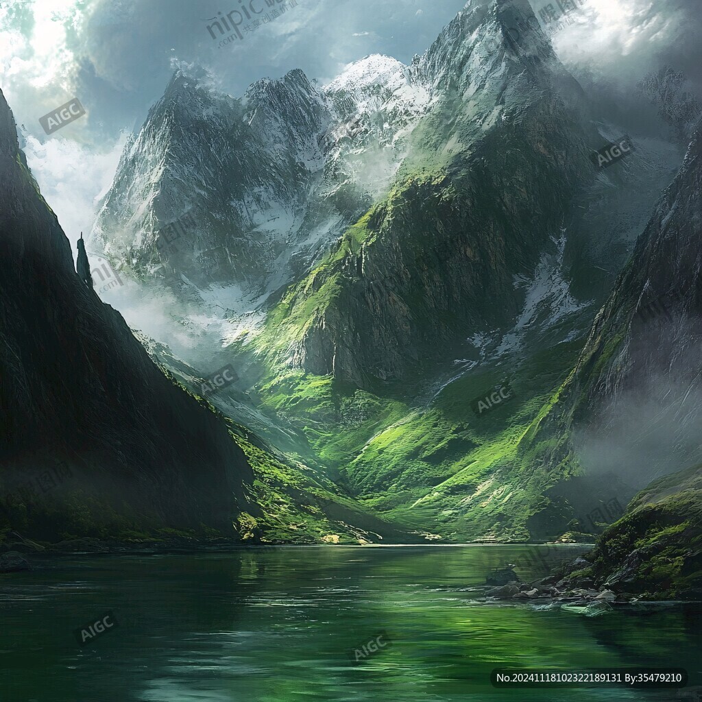 山川河流电脑画