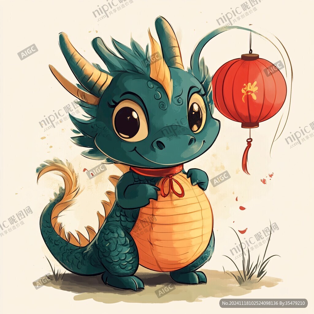卡通龙年吉祥物插画