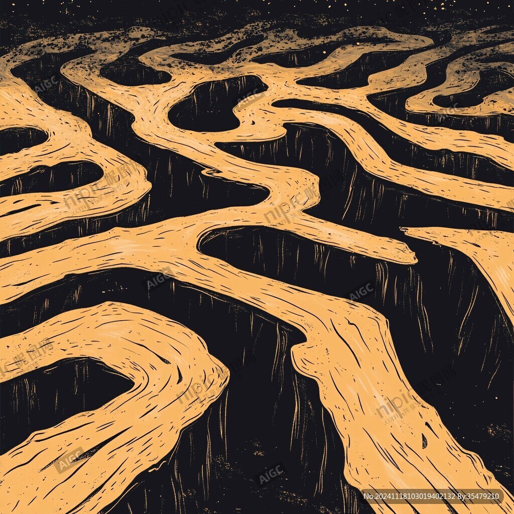 壶口瀑布插画