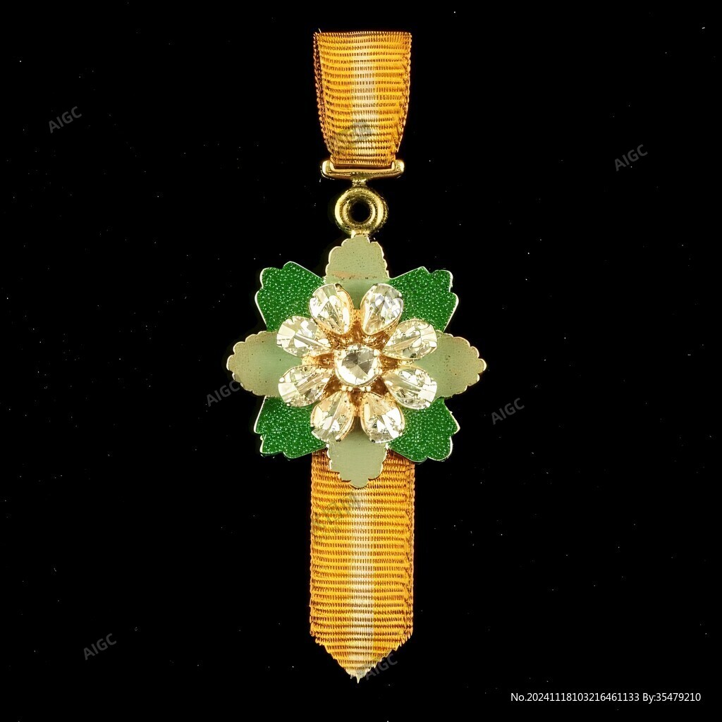 四季花卉纹金帔坠