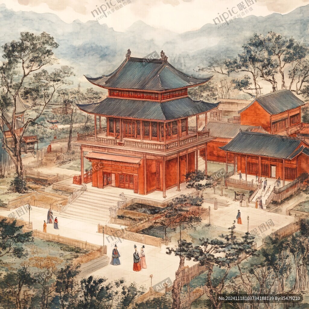 天一阁插画