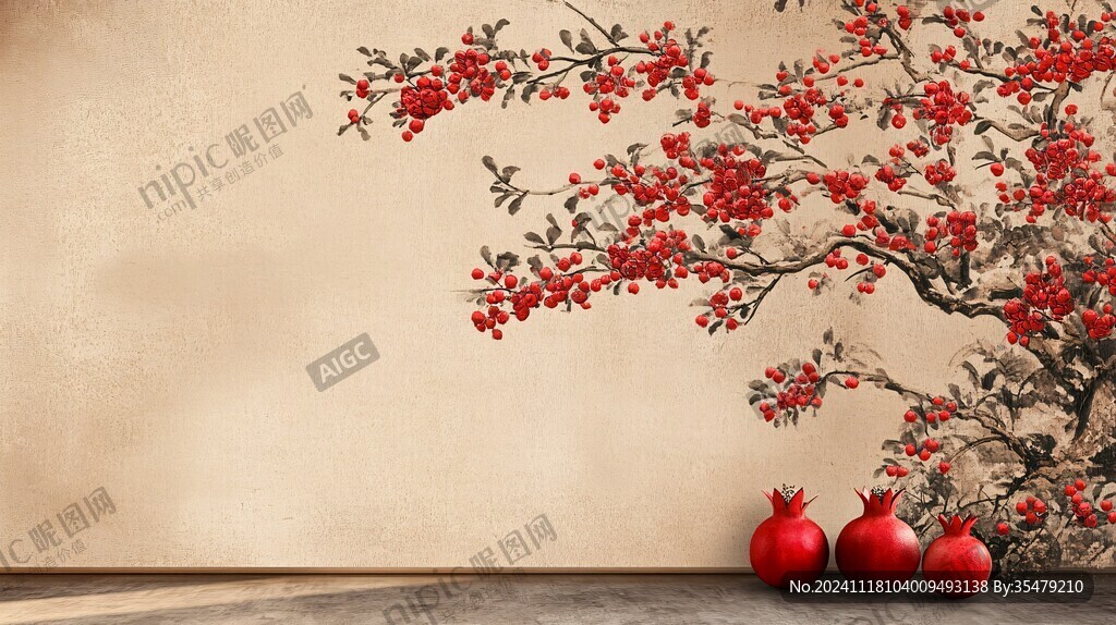 花红果背景墙