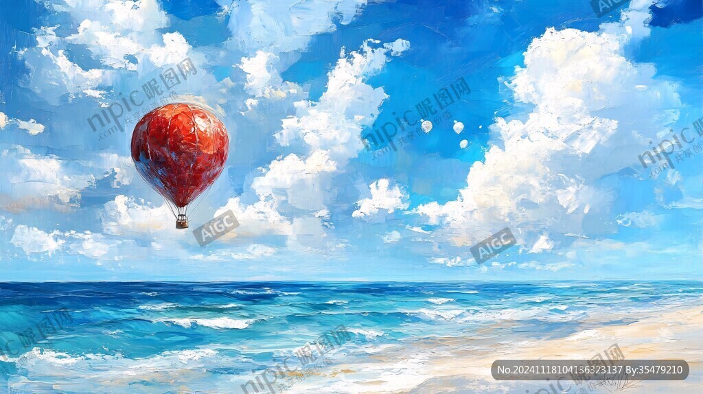 海边热气球