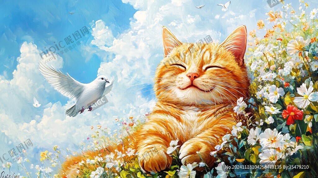 春季手绘猫咪