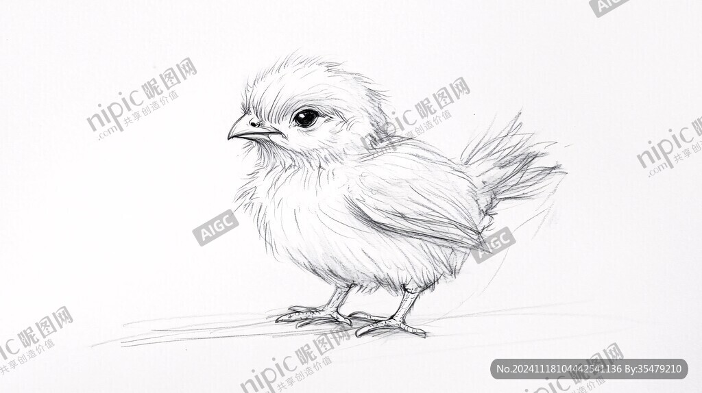 小鸡线稿