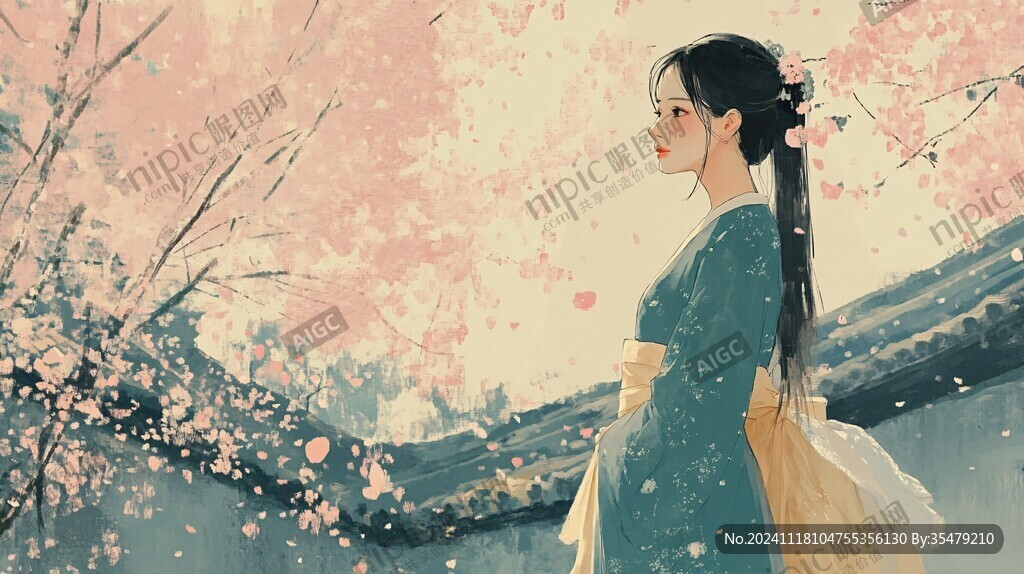 汉服女孩插画