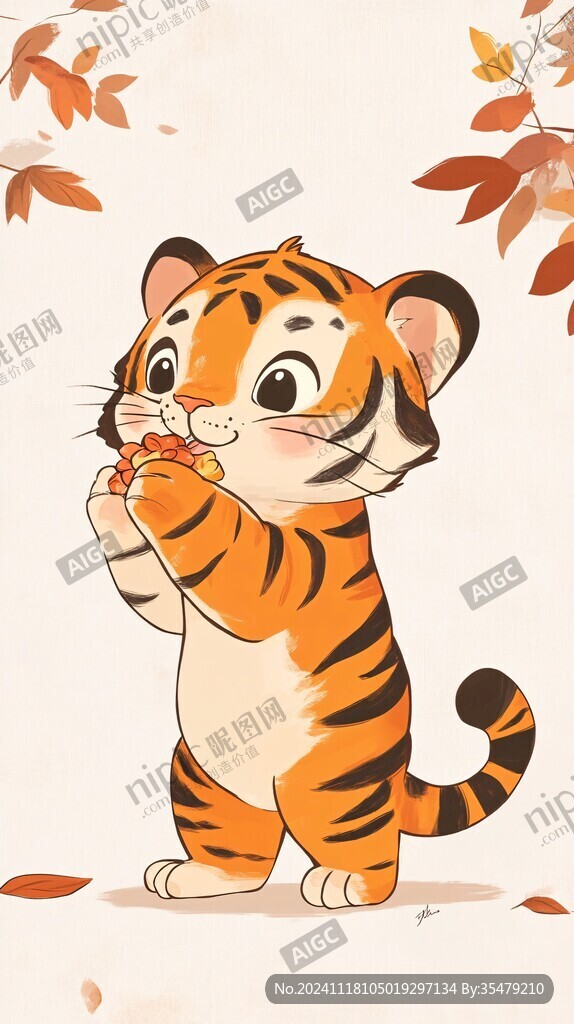 卡通生肖虎插画