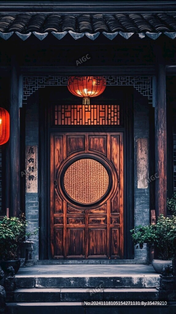 古风楼阁木门