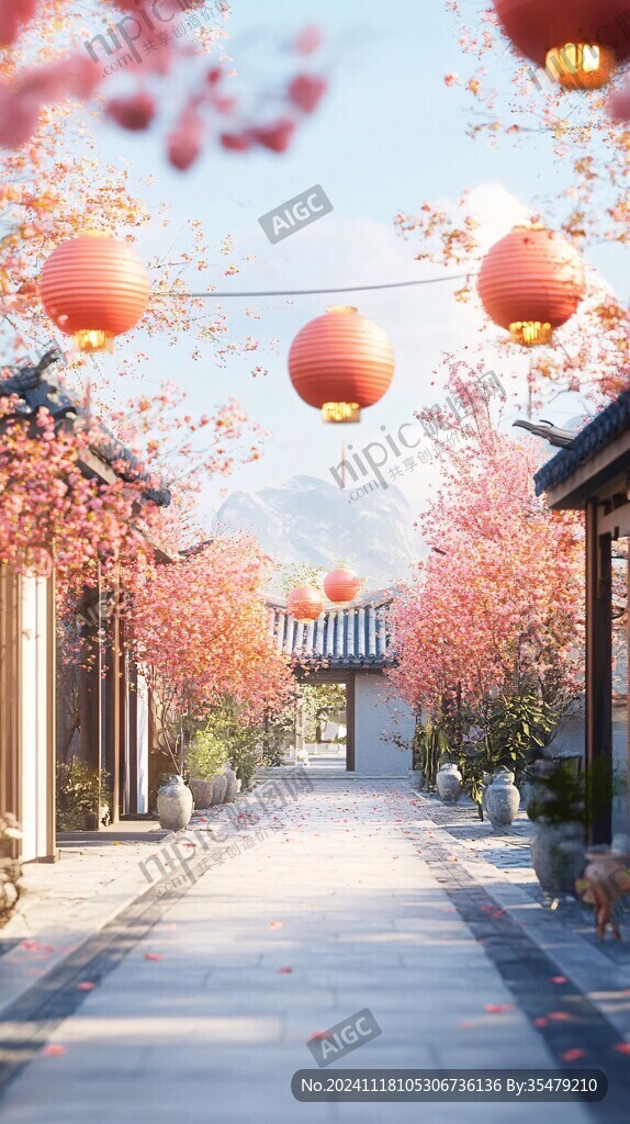 古风场景春暖花开