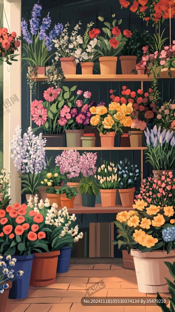 花店背景插画