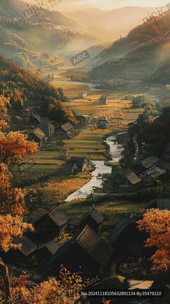 唯美山村图