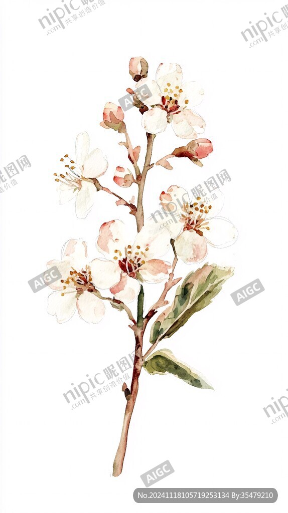 苹果花插画
