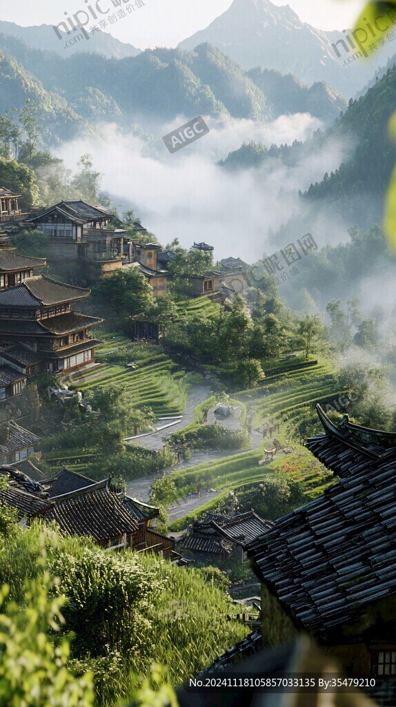 西江苗寨雾景