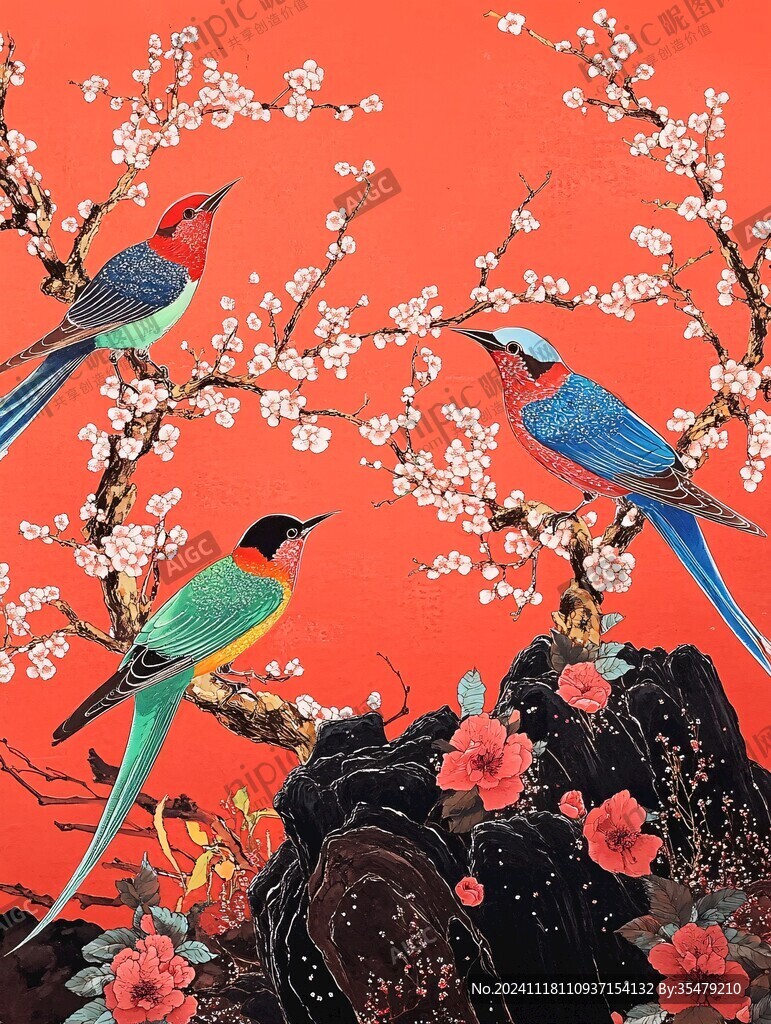 喜上眉梢插画