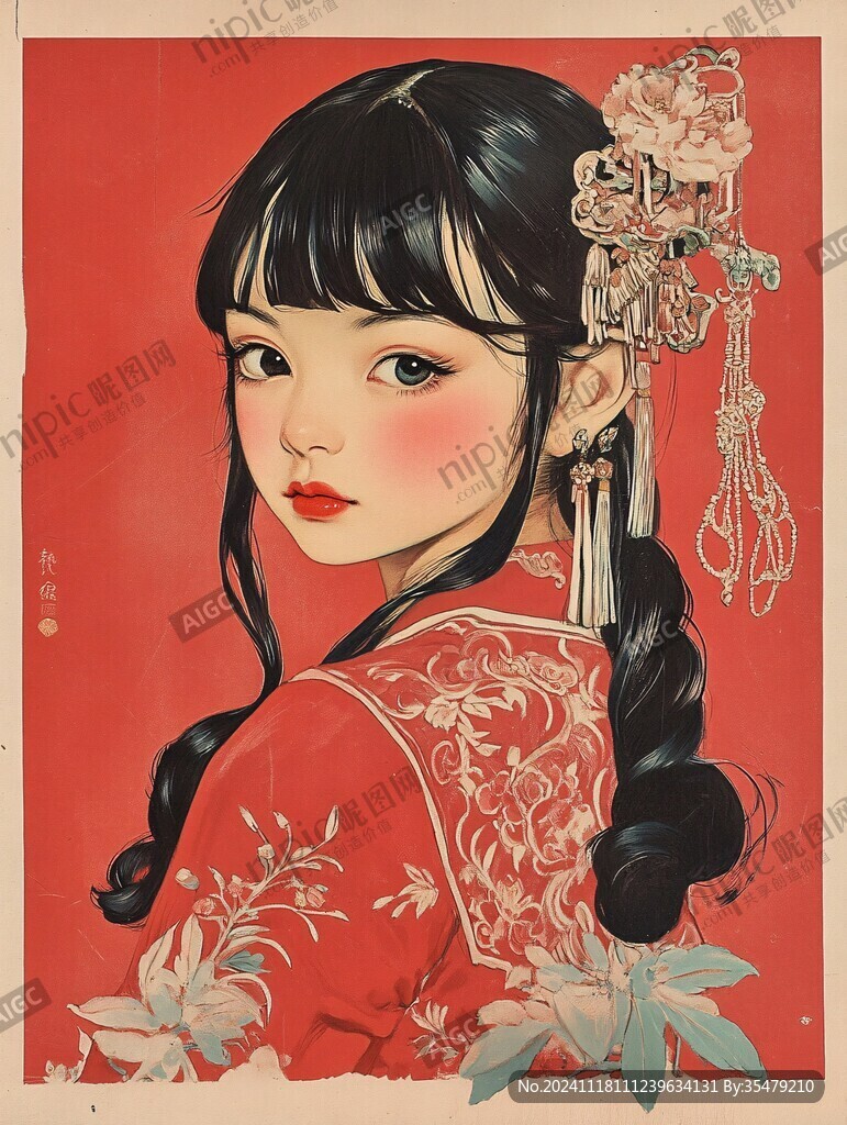 工笔少女