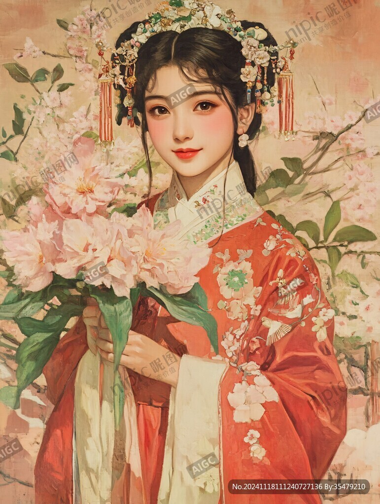 清宫美人插画