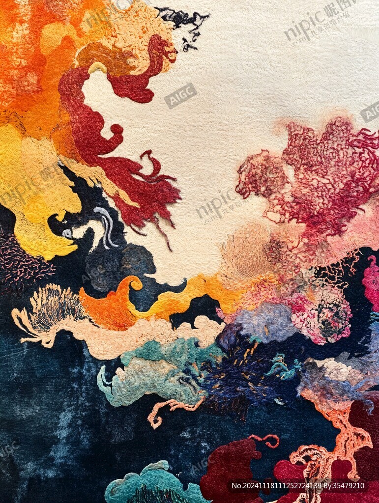 彩墨云纹艺术画