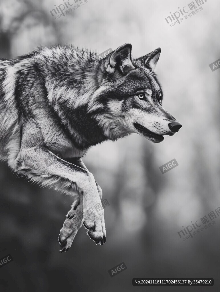 灰色的狼插画