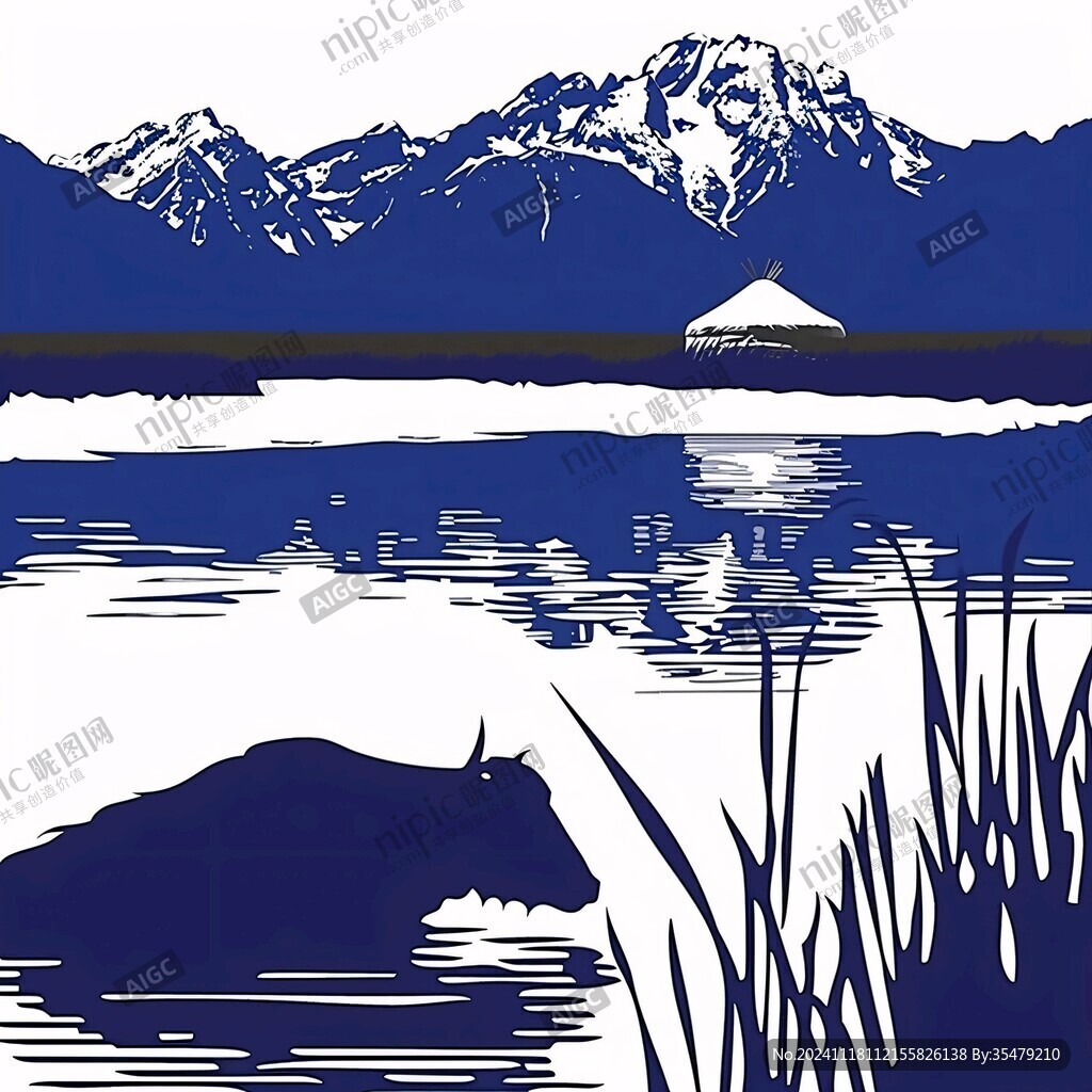 新西兰剪影轮廓插画