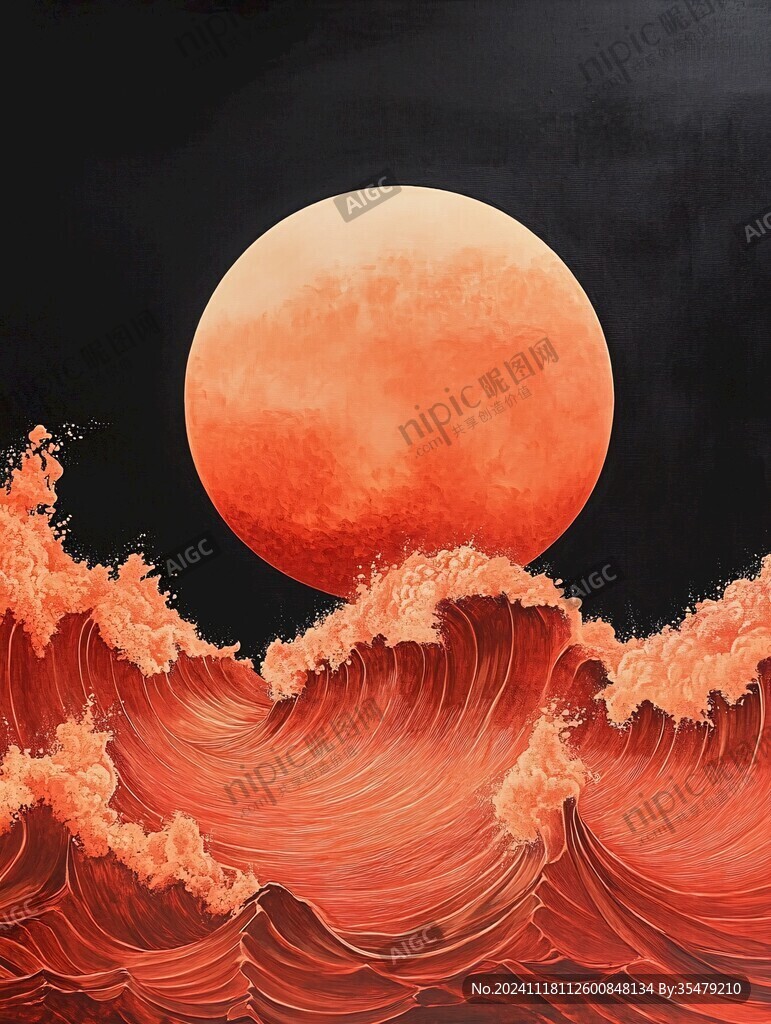 插画红日