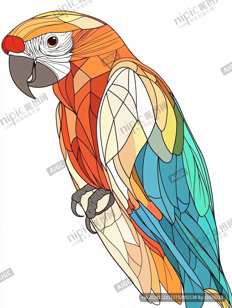 彩色鹦鹉插画
