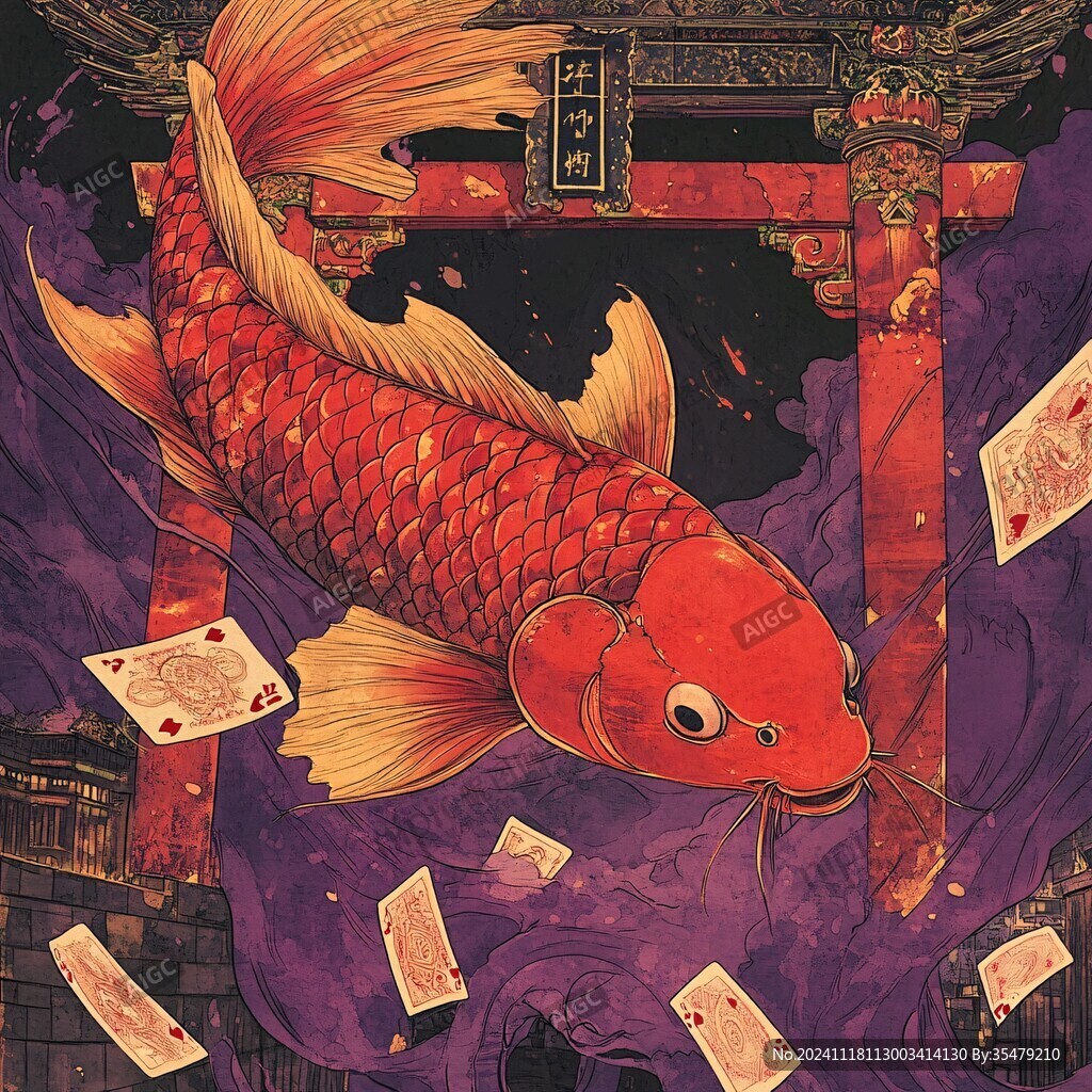 锦鲤转运插画