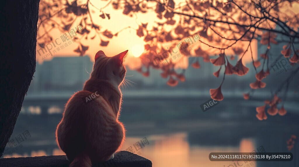 夕阳里的猫