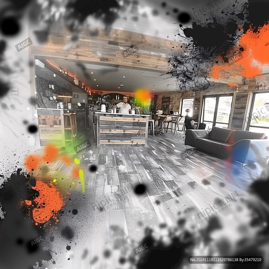 写意泼墨酒店大画幅
