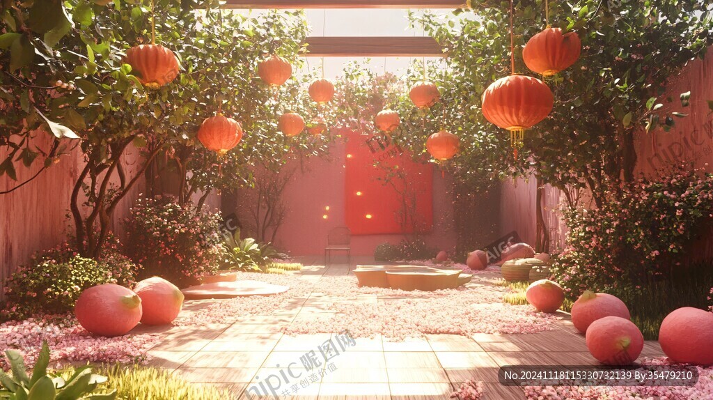 影视小品庭院背景