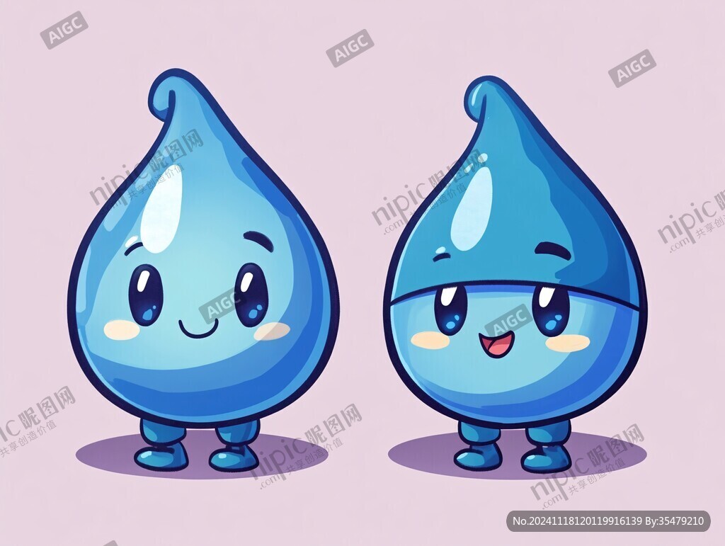 卡通吉祥物水滴形象