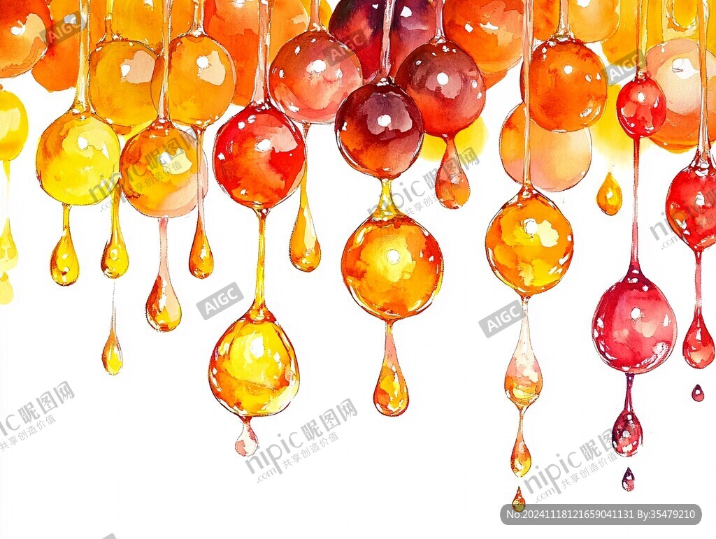 水珠手绘插画