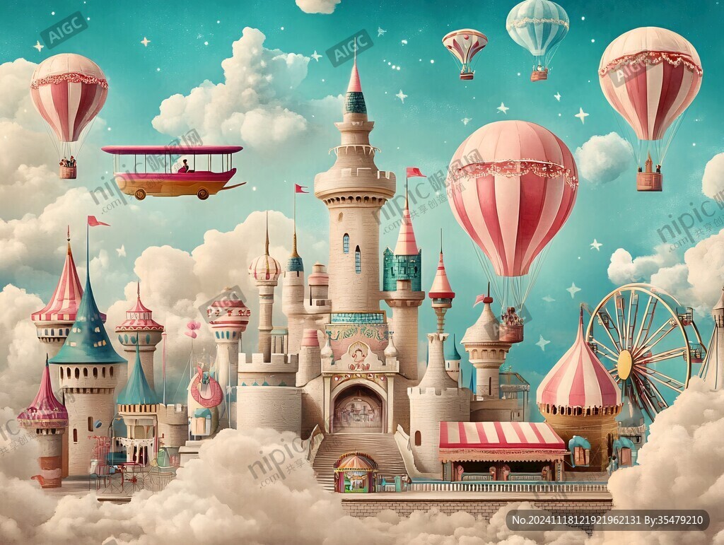 梦幻城堡插画