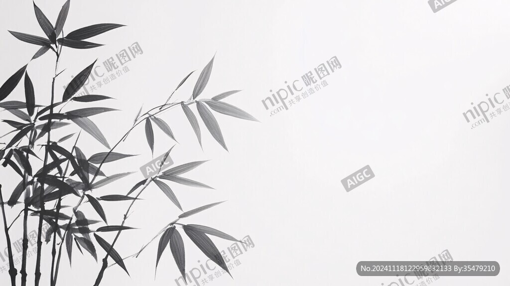 意境水墨竹