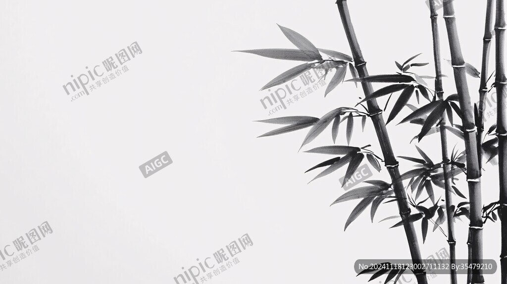 意境水墨竹