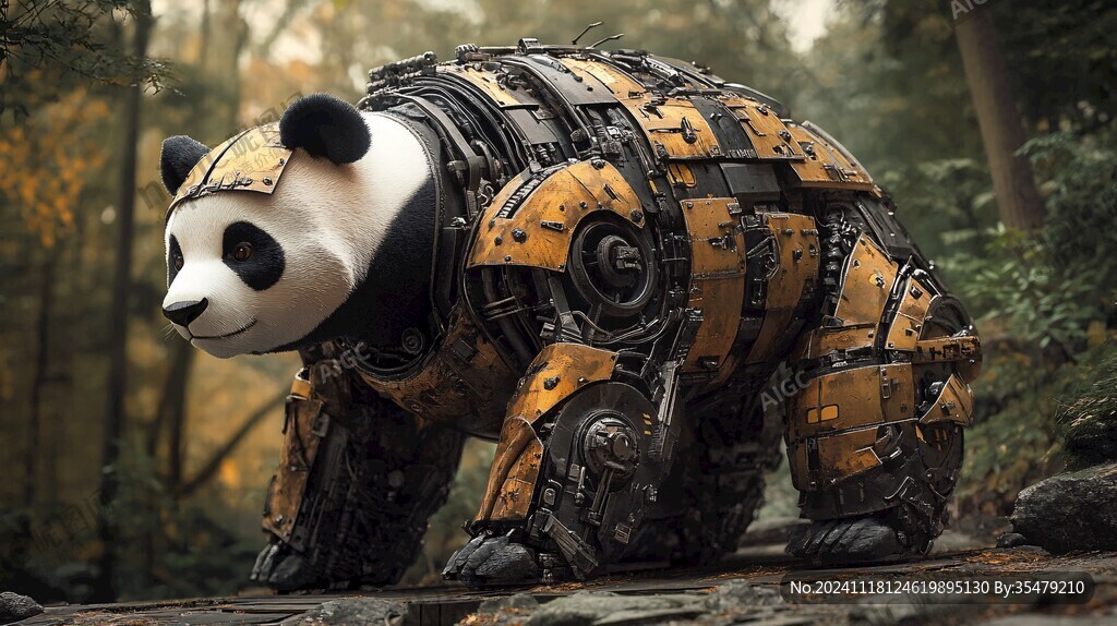 科技熊猫雕塑
