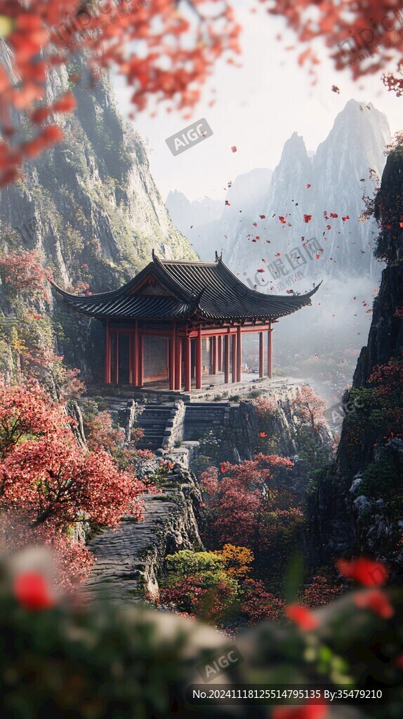 山水楼阁雅致意境风