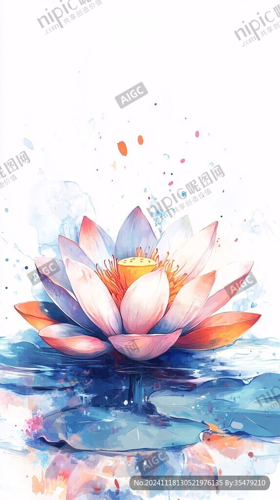 莲花插画啊
