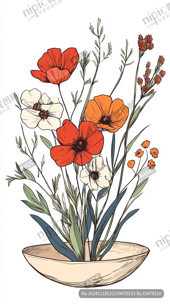 高清花草插图