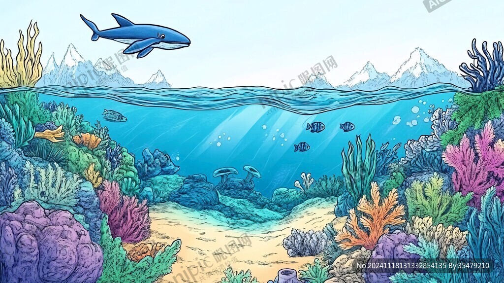 珊瑚礁插画