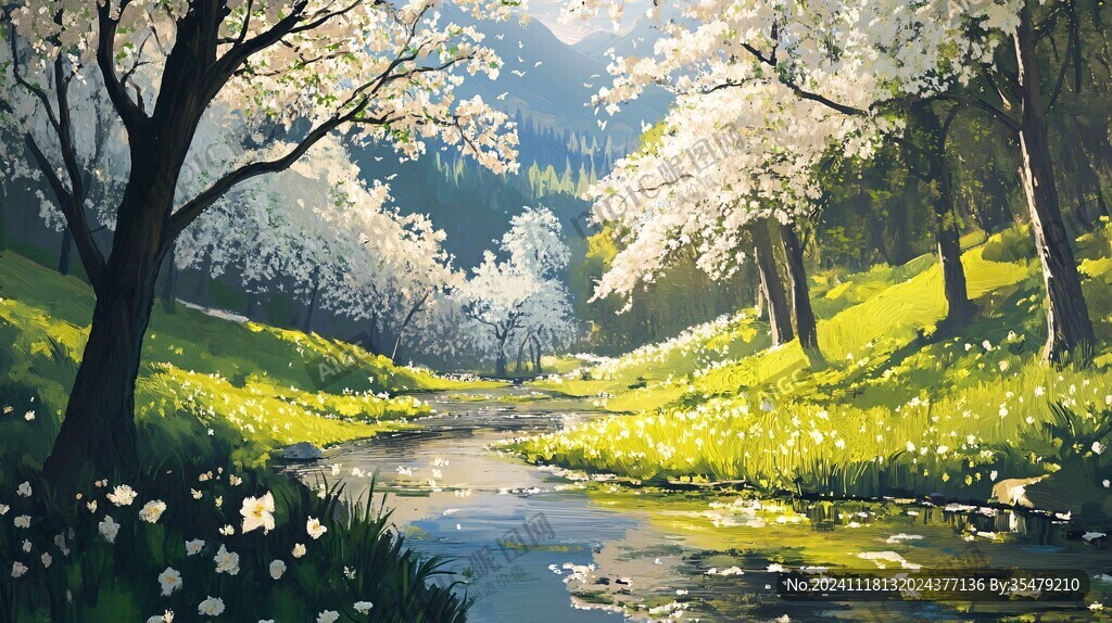 春天森林插画
