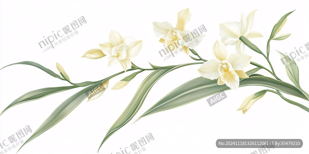 手绘兰花素材