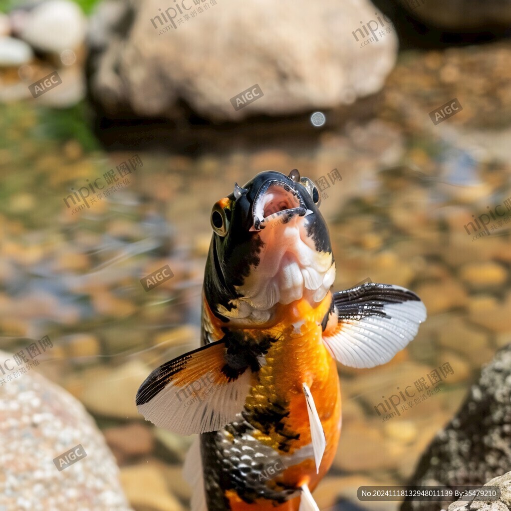 张大嘴的锦鲤